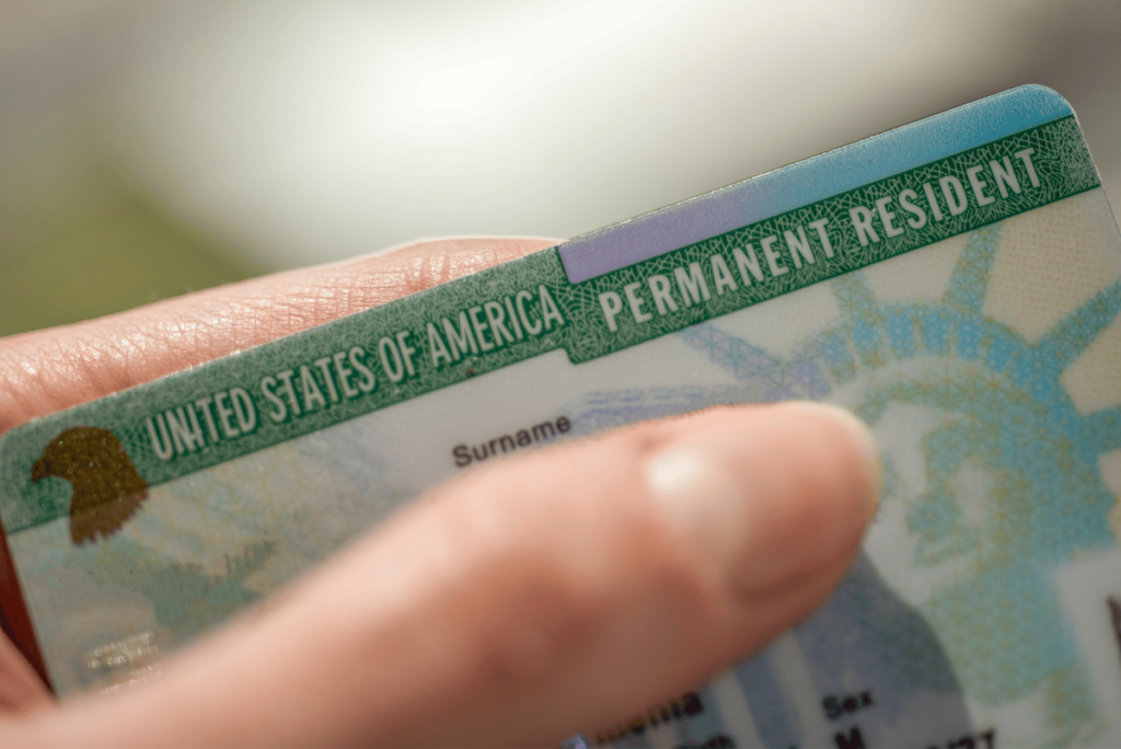 An immigration green card